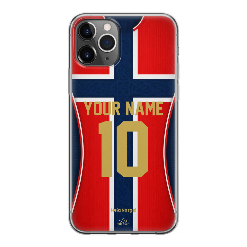 Funda de iPhone de la camiseta de fútbol de Noruega