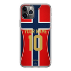 Funda de iPhone de la camiseta de fútbol de Noruega